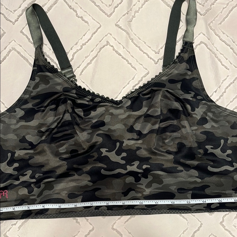 Ruby Ribbon Green and Black Sports Bra- Camo Adjustable Straps and Soft Cups 46